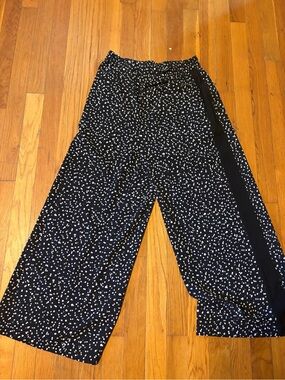 bebe Black Wide-Leg Polka Dot Palazzo Pants